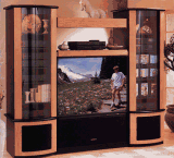 Entertainment Center Fresno Collection for Rear Projection TV - Black and Brandy Ash