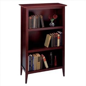 Contemporary Espresso Finish 3-Tier Shelf Bookcase
