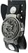 Dragon Black Leather Wide Band Trendy Fashion Design Iron Reversible White Dial Gothic Punk Biker Wristband Watch