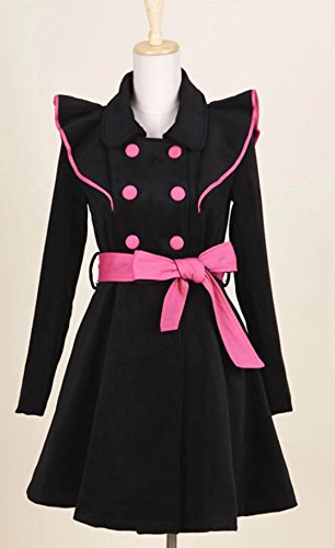 ウール コート リボン フリル エレガント ブラウス スーツ ワンピース オーガンジー 長袖 フレアー シフォン セクシー大きいサイズ  ロング エレガンス 美脚 デート パーティ 秋物 冬物　m048