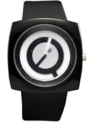 2013newestseller 1pcs Womens Mens Novelty Square Face Black Band White Case No Scale Quartz Watch