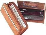 Ladies leather wallet with single zipper style - 7575