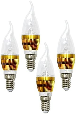 LED Crystal Candle Light, with Tail Attractive, Ac 85-265v 3watt LED Light Lamp, E14 Base 3x1w 4-pack