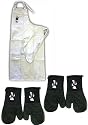 Fat French Chef BBQ Kitchen Apron 2 set of Oven Mitts