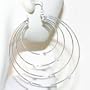 Silver Tone Hoop Earrings With Studs (UBE-117)