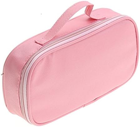 SymPro Contracted Large Capacity Pencil Case,Candy Color Canvas Study Stationery Bag Portable Pen Pencil Holder(Pink)