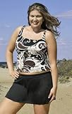 Arabesque Two Piece Plus Size Skirtini Swimsuit by Longitude - Plus Size Swimwear Plus Size Swimsuit