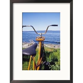 Exercise Bike at the Seashore Framed Photographic Poster Print by FogStock, 17x21