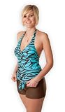 Optimizer PushUp - Tankini T�rkis-Braun von Octopus- Beachwear Modell "Kate" (st - 1001)