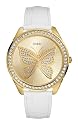 GUESS White Leather Strap Watch