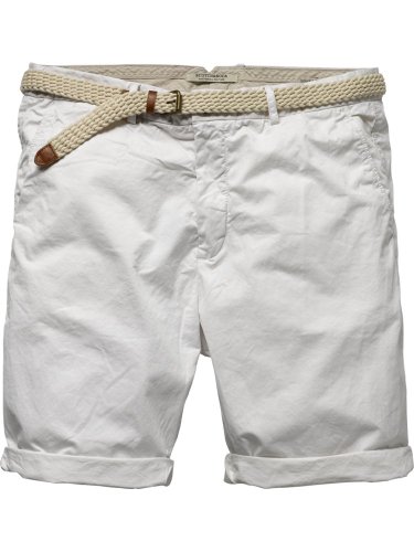 Scotch & Soda Herren Short 12010381110 - Light weight chino short, Gr. 33 (33), Wei&szlig; (00 - Preisvergleich