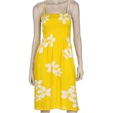 YELLOW TROPICAL PRINT BEACH STYLE FLORAL MINI DRESS SM/MED