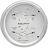 Autometer (1610) Old Tyme White Series Quad Gauges - Quad Gauge Electric