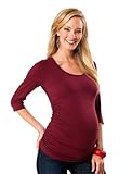 A Pea in the Pod: 3/4 Sleeve Scoop Neck Side Ruched Maternity T Shirt