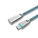 IMKEY® Premium 6.5 Feet Zinc-Alloy Braided Micro USB 2.0 Sync Data Fast Charging Cable For Samsung Galaxy S7/ S6 / Edge, S4/ S3/ Note 5 / 4 / 2,Google Nexus,LG,HTC,Nokia,Blackberry And More - (Blue)