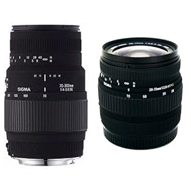 Sigma 28-70mm & 70-300mm AF Lens Set For Canon EOS 50D, 40D, 30D, 20D, 10D, Digital Rebel XT, XTi, XS, XSi, & T1i Digital SLR Cameras
