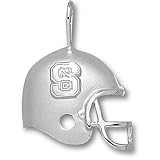 North Carolina State S NC Helmet Pendant (Silver)