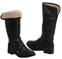 EyeCatchShoes - Tara Faux Leather Fur Lined Flat Buckle Boots