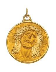 14K Yellow Gold 28.00 mm Face Of Jesus (Ecce Homo) Pendant