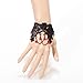 Yazilind Lolita Black Lace Red Crystal Slave Bracelet Metal Chain Red Beads