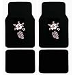Red and Black Hawaii Hibiscus Flower Front & Rear Carpet Car Truck SUV Floor Mats