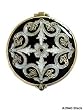 Black Elegant Round Bejeweled Compact Mirror