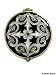 Black Elegant Round Bejeweled Compact Mirror
