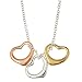 Tiffany Inspired Tri-Color Open Heart Pendants