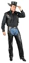 Cowboy COSTUME Pleather Chaps and Vest for Men (Hat not Included)