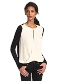 HALSTON HERITAGE Womens Long Sleeve Slit Front Top With Rolled Hem 41AVqTlQ%2BsL. SL160 HALSTON HERITAGE Womens Long Sleeve Slit Front Top With Rolled Hem