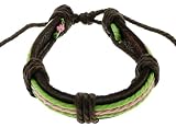 Neptune Giftware Mens Dark Brown Leather & Cord Surf Wristband Bracelet - 11