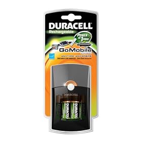 Duracell Go Mobile Charger / Rechargeable / includes car adaptor and  2 AA / 2 AAA precharged, rechargeable batteries,