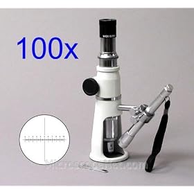 Portable Shop Measuring Microscope 100x with reticle eyepiece