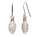 Marquise Cross 18k White & Rose Gold Drop Earrings - by Dahlia Classic Jewelry Collection