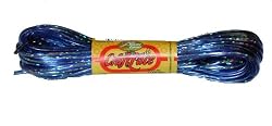 Fluorescent Dark Blue w/ Silver Holographic CraftLace Hank