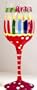 Birthday WINE GLASS with Candles, Hand Painted for Red or White Wine, GIFT