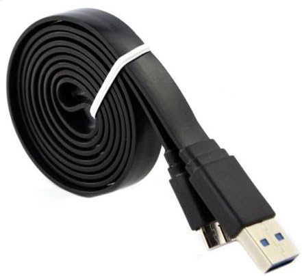 AUTOFLY(TM) Nice USB 3.0 Noodle Shaped Flat Data Cable /Recharging Line For Samsung Galaxy Note 3 N9000 N9005 (Black)