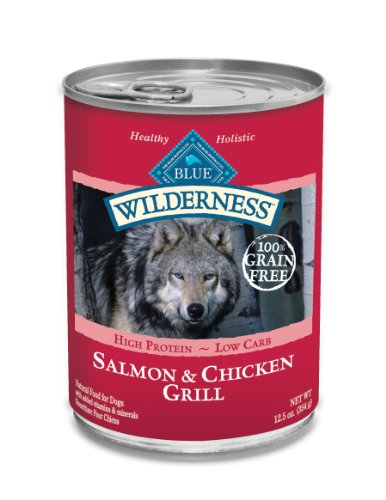 Blue Buffalo Wilderness Grain Free Canned Dog Food, Salmon Recipe (Pack of 12 12.5-Ounce Cans)