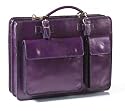 Roby leather briefcase - business bag purple