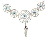 By Artist: Lorenzo Arviso: Beautiful! Sterling-silver Navajo Dream Catcher Turquoise necklaces-pendant