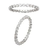 Rd Cubic Zirconia Cz Eternitiy Sterling Silver Wedding Band