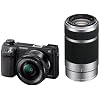 Sony NEX-6YB Kompakte Systemkamera (16,1 Megapixel, 7,6 cm (3 Zoll) TFT-Display, Full HD, HDMI, WiFi) Mit SEL-P1650 und SEL-55210 Objektiv schwarz