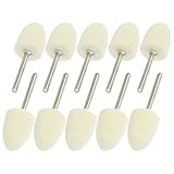 uxcell フェルト ボブ　バフ 15mm径 3mmのシャンク ソフト テーパー 回転工具用 10個