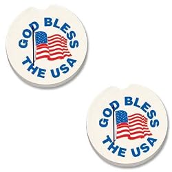 God Bless the USA Car Coasters - 2 Pack