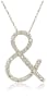 10k White Gold Diamond "and" Pendant (1/10 cttw, I-J Color, I3 Clarity), 18"