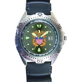 Sport Watch, Rugged, Chrome, US Navy, Blk Face, Rubber Band