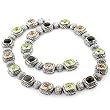 Rhodium Plated Brass Necklaces with Multicolor CZ, 16 Inches
