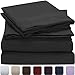 Mellanni California King Sheets Set - 4 PC Iconic Collection Bedding - Hotel Luxury, Extra Soft, Cooling Bed Sheets - Wrinkle, Fade, Stain Resistant (Cal King, Black)