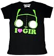 Invader Zim I Heart Gir Juniors' Black T-shirt