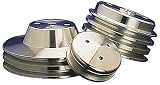 March Performance 6010 Performance Series Clear Powder Coated Billet Aluminum Short Water Pump V-Belt Pulleys - Set of 3